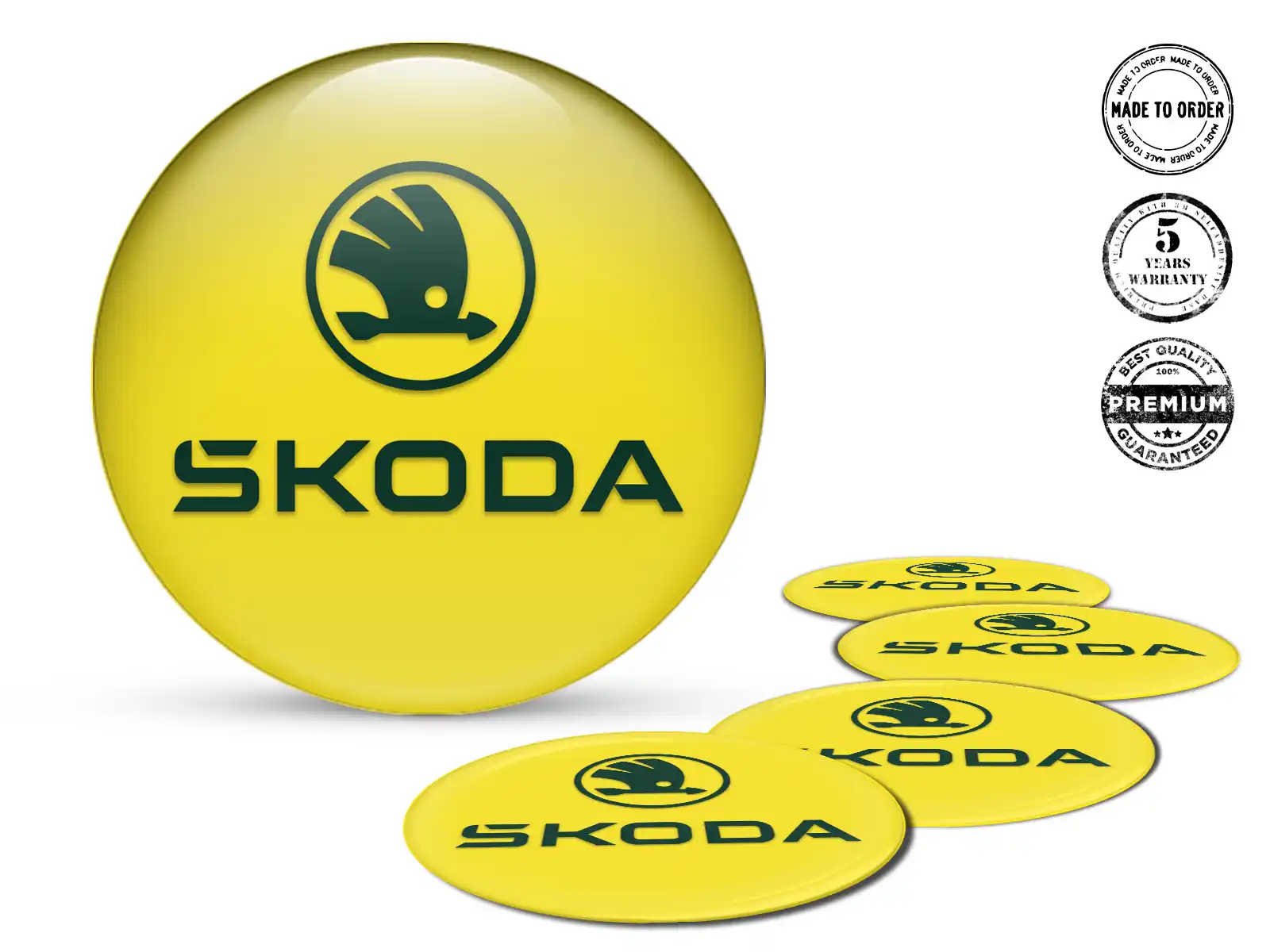 Skoda Emblema Bombado Diseño Logos de Rueda en Resina